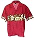 [New Hibiscus] Hawaiian Shirt (100% Cotton) Aloha Shirt in RED (L)