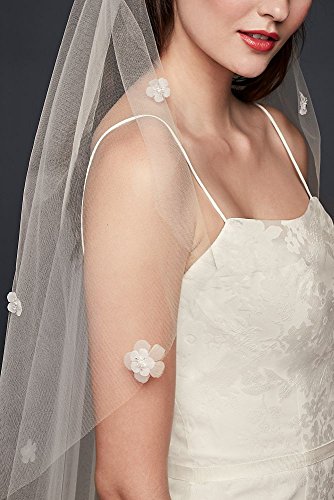 3D Floral Elbow-Length Veil Style V706, Ivory