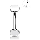 COCHARM Minimalist Disc Floating Belly Button Rings, G23 Solid Titanium Belly Navel Rings Flat Back, 14G Internally Threaded Belly Navel Piercing Jewelry