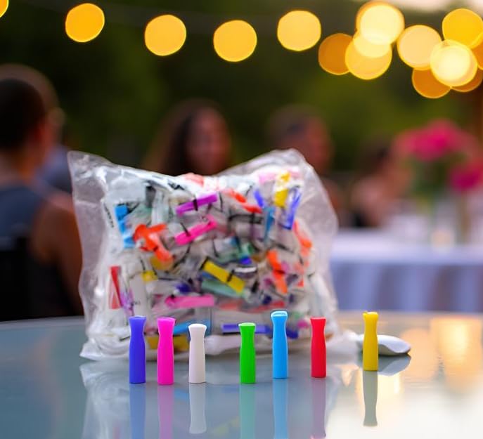 Photo 1 of 100pcs Straw Tips Reusable Silicone Straws Tips for Meta Several Colors Food Grade Covers Individually Wrapped Silicone Fits for Regular 1/4 Inch Wide Stainless Steel Straws