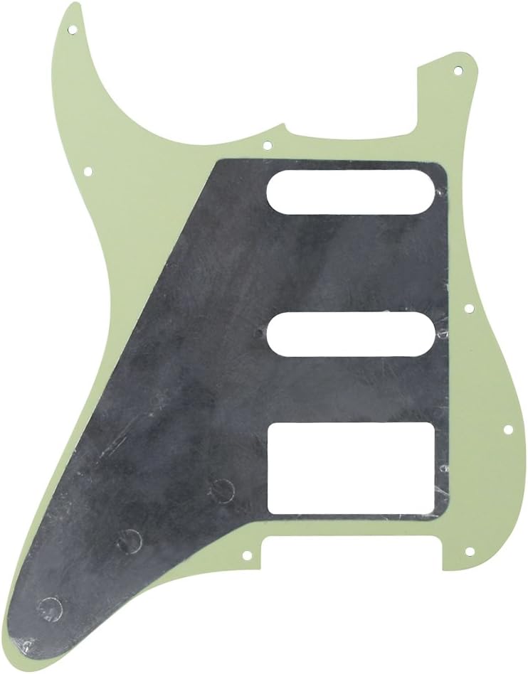 FLEOR 11 Hole Guitar ST Pickguard SSH and Tremolo Cavity Backplate with Mounting Screws for U.S./Mexican Standard ST, 3Ply Mint Green - Image 5