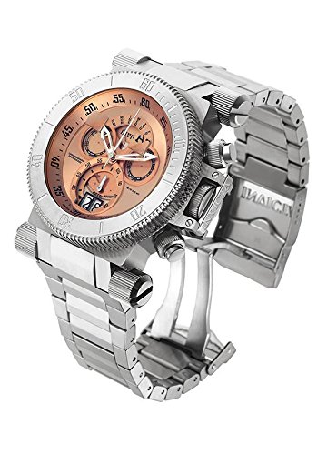 Invicta Coalition Forces Chronograph Rose Dial Stainless Steel Mens Watch 17641