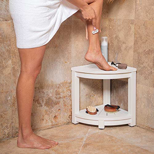 ROHKEX Corner Bench Shower Stool for Shaving Legs Waterproof Shower