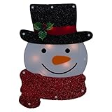 Lighted Holiday Santa Claus Or Snowman Winter Wall/Window Hanger Christmas Decoration With Lights