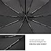 FEM0R Compact Travel Umbrella, 10 Ribs 210T Folding Waterproof & Windproof, Auto Open Close, Black