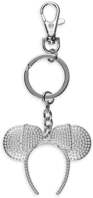 Amazon ディズニー ミニーマウス 耳 ヘッドバンド キーチェーン マジックミラー メタリックシルバー Disne シューズ バッグ