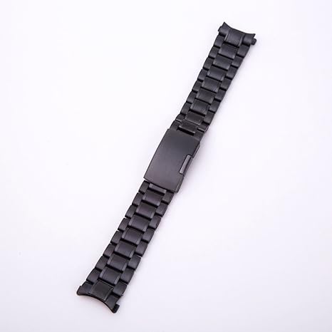 Amazon Co Jp 腕時計交換ベルト ステンレス無垢 3連22mm 弓カン サイドプッシュ式バックル 黒 Diy 工具 ガーデン