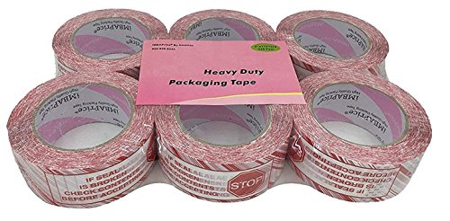 iMBAPrice IC-2M-SS-TAPE-36PK Stop Sign Sealing Tape - Printed Message"IF Seal is Broken Check Contents Before Accepting" 36 Rolls of 110 Yards Wide Security Shipping Packing Tape, 2" x 330'