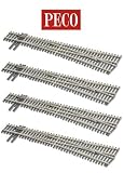 Peco HO-scale Code 83 Insulfrog #6 Right-Hand Turnout 4-Pack, DCC Friendly