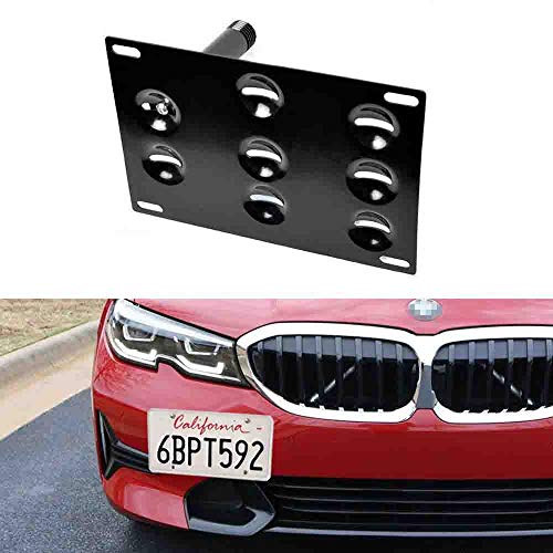 Front Bumper Tow Hook License Plate Mounting Bracket Kit For 21+ Hyund