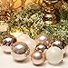 Sea Team 48 Pieces of Assorted Christmas Ball Ornaments Shatterproof Seasonal Decorative Hanging Baubles Set with Reusable Hand-held Gift Package for Holiday Xmas Tree Decorations, Rose Gold