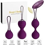 Abandship 2 in 1 Kegel Balls Kit - Massager Ben Wa Balls for Women &amp; Silicone Wireless Remote Control Massager Rechargeable &amp; Pelvic Floor Exercises Kegel Exercise Weights Kit (Purple)