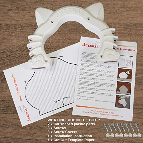 Juegoal Interior Cat Door Kitty Shaped Hole Pet Door for Cat and Small