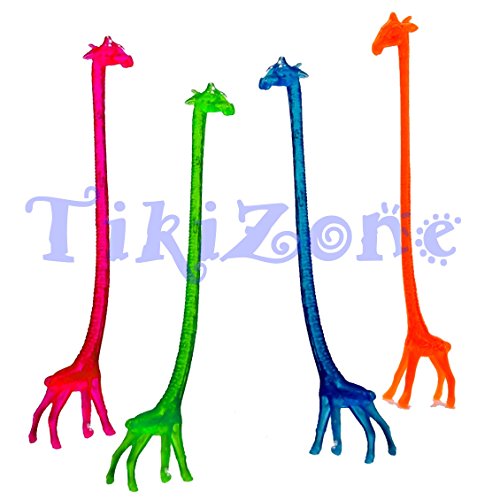 20 Giraffe Cocktail Drink Stirrers - Safari Swizzle Sticks