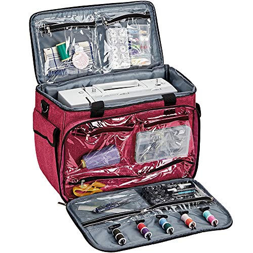 image for HOMEST Sewing Machine Carrying Case with Multiple Storage Pockets, Uni