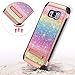 UARMOR Case for Galaxy S8 Plus, Samsung Galaxy S8 Plus Case, Luxury Glitter Bling Rugged Shockproof Dirtproof Stand Hybrid Slim Sparkle Shiny PU Leather Hard Case for Samsung Galaxy S8 Plus, Rainbow
