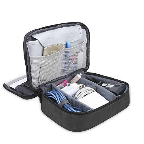 image for BUBM Electronic Organizer, Double Layer Electronic Bag for Cables, Plu