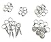 Hyamass 40pcs Antique Silver Ring Feather Coin Bead Charms Pendant Braid Hair Clip Headband Hair Accessories