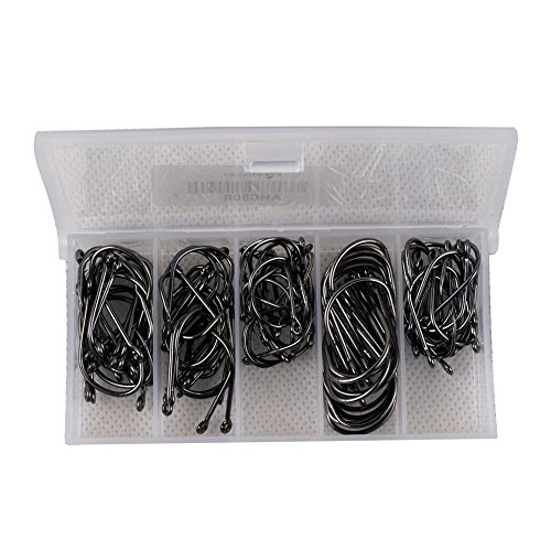 Carp fishing hooks set iseama black in assorted sized