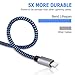 Sundix xi-18-cable, iPhone Charger, Ultra Nylon Braided Cord Lightning to USB Cable Compatible with iPhone 7/7 Plus/SE/6S/6/6 Plus/6S Plus/5S/5C/5/iPad Air/Mini/iPod Nano/Touch - Blue - 3 Piece