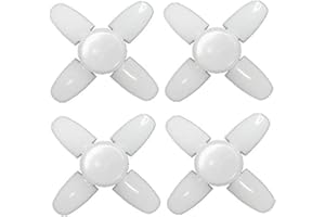 4 Pack LED Garage Lights, Screw in Garage Ceiling Lighting 2800LM, 28W E26 / E27 Daylight Lamp with 4+1 Adjustable Panels for