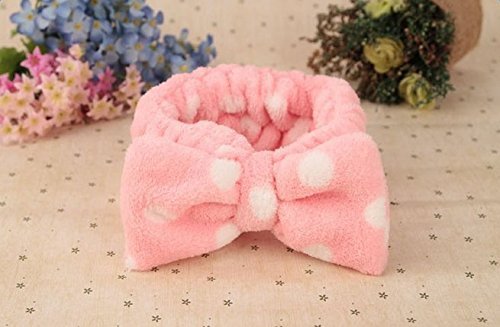 Oisee 2 PCS Headband Makeup Headbands Mask Hairband Wash Face Towel Hair Band for Hair Accessories(Pink Polka Dots)