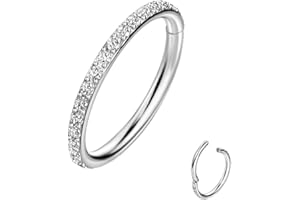 TDEBA Conch Piercing Jewelry, 316L Surgical Steel Segment Nose Hoop Ring, CZ Cartilage Earrings, Lip Ring, Segment Helix Rook