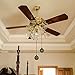 Ceiling Fan Pull Chain Set, 4 Pieces Pull Chain Extension Fan Pull Chain Pendant 12 Inch Ceiling Fan Chain Extender with Ball Fan Chain Connector (Bronze)