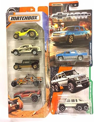 Matchbox 2016 "Desert " 5-PACK : Baja Bandit, VW Saveiro Cross, Coyote 500 , Dune Buggy , Terrain Trouncer & BONUS: MATCHBOX CHEVROLET '02 CHEVY AVALANCHE & Matchbox 2017 Mercedes-Benz G63 AMG