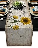 Burlap Table Runner Rustic Sunflower 18x72 Inch