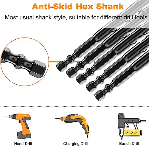 Concrete Drill Bit Set - Masonry Drill Bit, Professional Masonry Drill Bit Set (10PCS) for Concrete/Glass/Brick/Cement/Tile/Wood/Etc, Industrial Strength Carbide Drill Bits Tip, 5/32