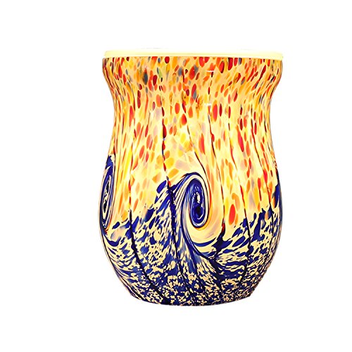 COOSA Ocean Wave Glass Candle Warmers Wax Warmers Electric Incense Essential Oil Warmer Fragrance Warmer Night Light for Home Office Bedroom Aroma Decorative Lamp for Gifts & Decor