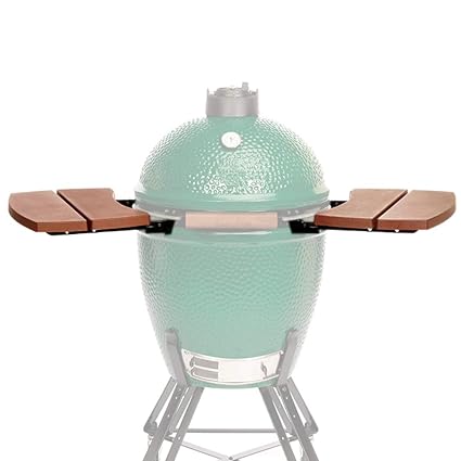 Kamaster Large Big Green Egg Side Shelves Hdpe Egg Mate Outdoor Storage Side Table With 2 Slats Folding Side Shelves Big Green Egg Accessories