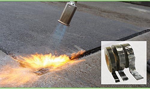 Mind The Gap Tarmac Asphalt Joint Repair Overband Tape 50mm wide x 10m Long Driveway Road & Path, Black, 10m x 5cm x 0.3cm