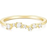 Mameloly 2.5mm 14K Gold Plated CZ Wedding Bands for Women Dainty Stackable Tiny Signet Ring Statement Rings for Her Size 3-10