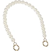 uxcell Imitation Pearl Purse Strap, 20" Pearl Crossbody Chain Strap with Spring Buckle Handbag Purse Chain Replacement Beaded Strap for DIY Handbag Hang Bag Accessories, 16mm Gold