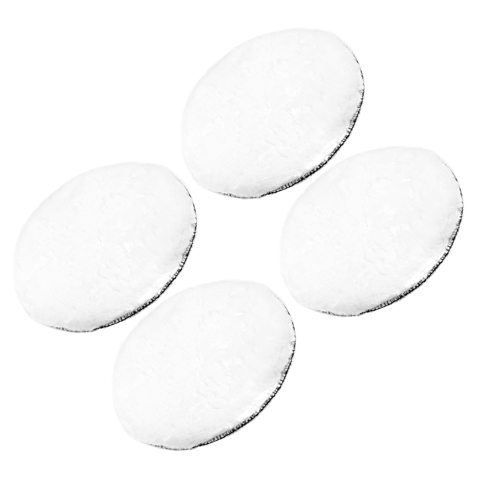 CoCud Wool Polishing Pad, 7" Diameter, Wool Hook and Loop Backing Buffing Pad - (Applications: for Cars, Glass, Wood Products), 4-Pieces