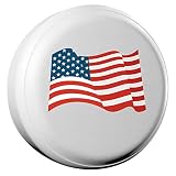 AmFor Spare Tire Cover, Universal Fit for Jeep, Trailer, RV, SUV, Truck and Many Vehicle, Wheel Diameter 30" - 31", Weatherproof Tire Protectors (National Flag)