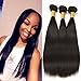 Shimei Brazilian Virgin Hair Straight Hair 3 Bundles Deals 8A 100% Unprocessed Remy Hair Extensions Virgin Human Hair Bundles Weave Wefts Natural Black Color 300Gram 12 14 16 Inch