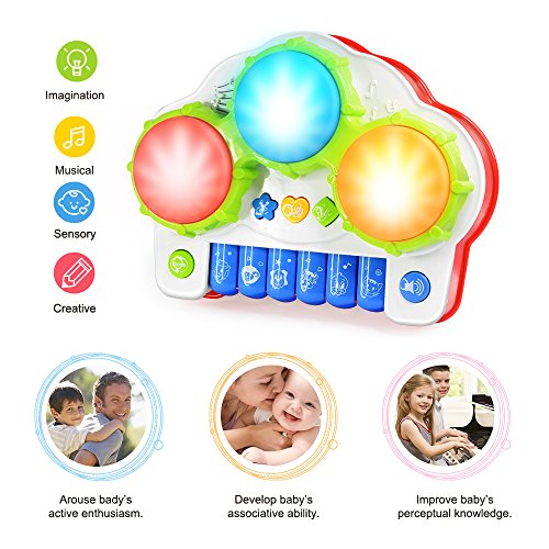 image for AMOSTING Learning Educational Development Musical Keyboard Drums Set f