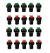 HONBAY 20 Pcs 1.2inch Thread Green & Red Cap SPST Latching Type Push Button Switch OFF-ON primary
