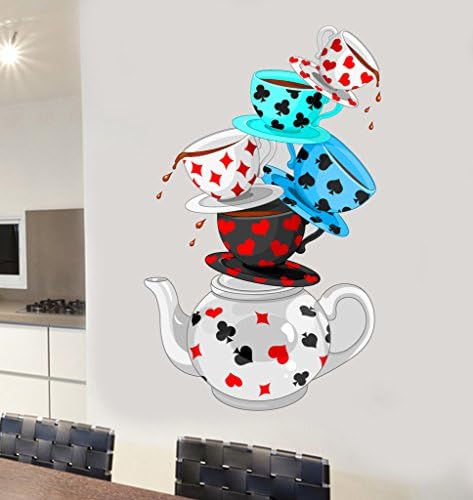 Wonderland Tea Party Full Colour Mural Wall Sticker - Living Bedroom Kitchen Decal Transfer - Jumbo - 130cm x 78cm - Select Size Below