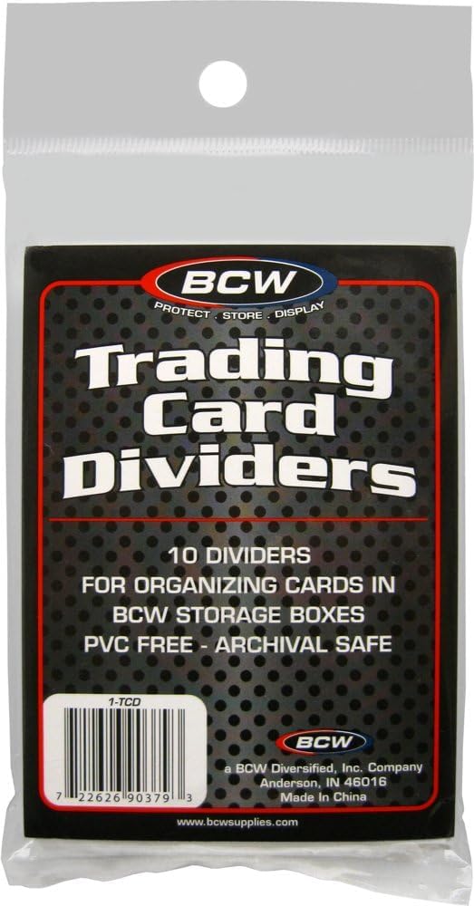 BCW Trading Card Dividers (10 Pack) | Archival Quality with Write-On Tabs | Fits 3200 & 5000 Super Monster Trading Card Storage Boxes