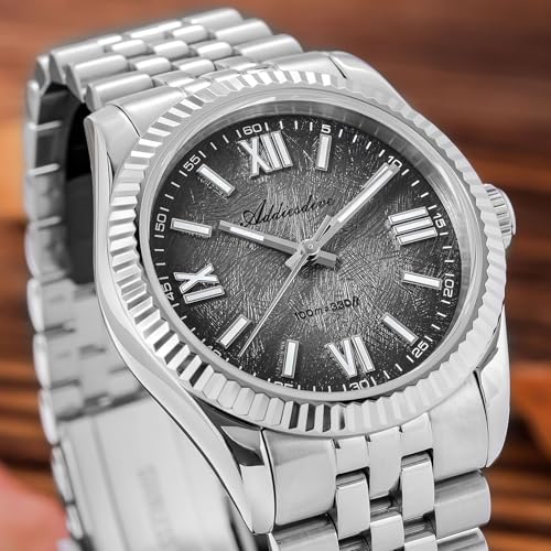 ADDIESDIVE 10.6 MM Luxury Watches for Men Women Roman Numerals Synthetic Sapphire VH Sweep Second Fluted Bezel Casual Wear Unisex Watch