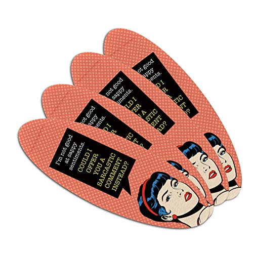 Not Good at Sappy Sentiments Sarcastic Comment Instead Funny Humor Double-Sided Oval Nail File Emery Board Set 4 Pack