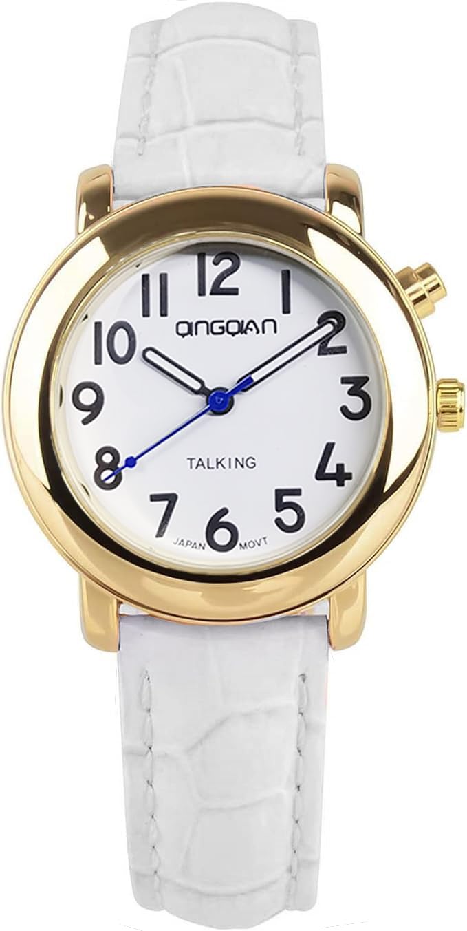 QINGQIAN English Voice Talking Watch for Blind,Visually impaired or Elderly,Women's Clothing Size