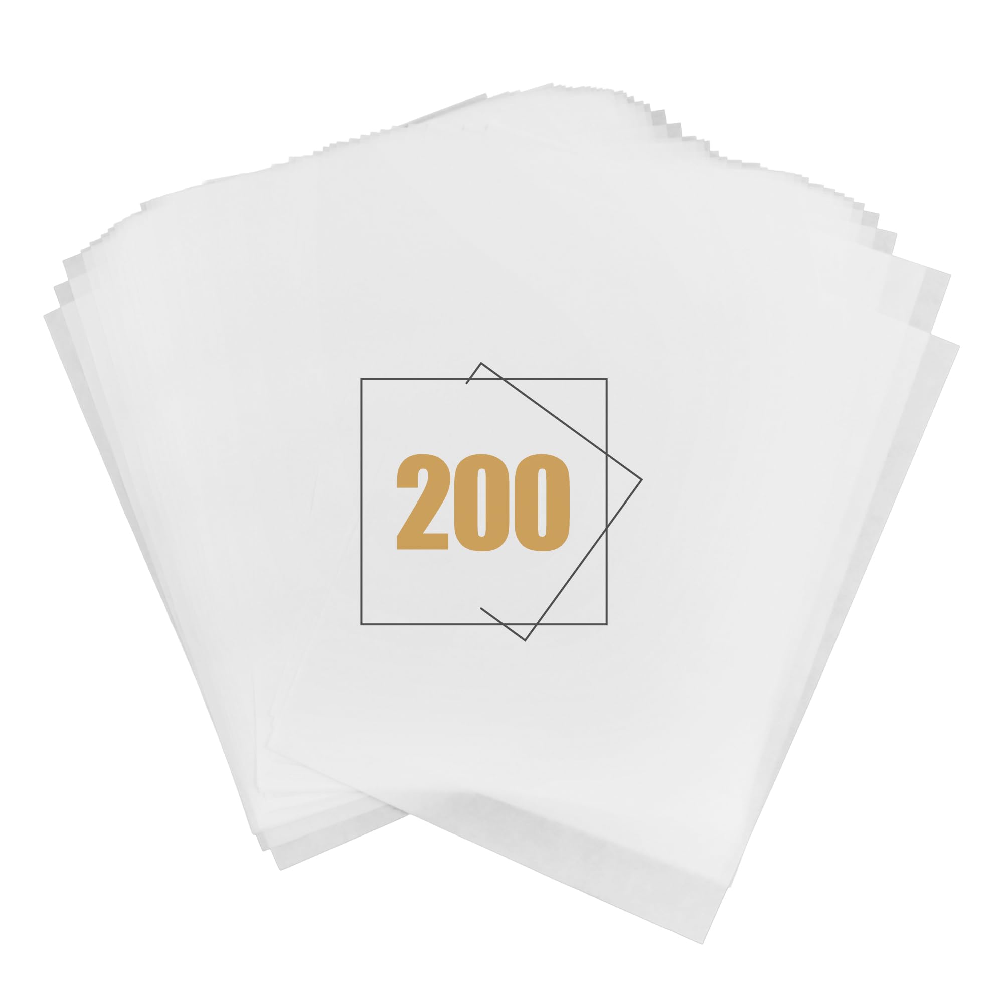 Joyfair Baking Paper, 200Pcs Silicone Precut Greaseproof Parchment Paper Sheets Ideal for Baking/Steaming/Cooking/Grilling Cookies Bread Pie, Waterproof & Oilproof, Non-Stick & Oven Safe, 33x23cm