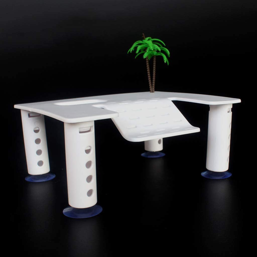 Nomo Reptile Platform Turtle Basking Aquarium Fish Tank Climb Ladder Island Floating Platform Tortoise Platform Climbing Ladder Ramp Aquarium Tank Terrarium Ornament with Suction Cup