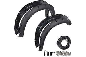 CROSSDESIGN 4pcs Fender Flares Front&Rear Wheel Cover Molding Wheel Trim Matte Black Compatible with 2019-2022 Chevy Silverado 1500