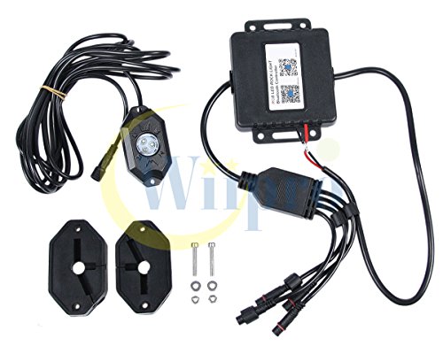 Wiipro LED RGB Rock Lights Kit - 4 Pods Multicolor Neon Underglow Lighting APP Bluetooth Control & Timing & Flashing & Music Mode for JEEP Off Road Truck Car ATV SUV Yacht Boat - Thumbnail 7